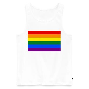 Pride Fahne, LGBTQ - Männer Premium Bio Tank Top - Weiß - Vorne - AI Model Male 178 light (178cm)
