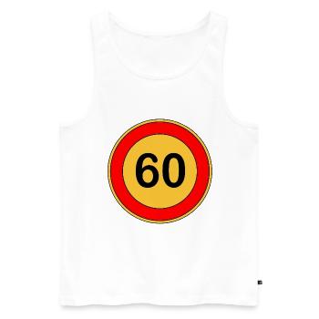 60.Geburtstag , 60 Jahre , Verkehrsschild Gelb - Männer Premium Bio Tank Top - Weiß - Vorne - Michal (187cm)
