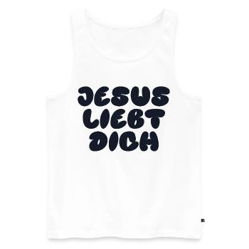 JESUS LIEBT DICH - Männer Premium Bio Tank Top - Weiß - Vorne - AI Model Male 178 light (178cm)