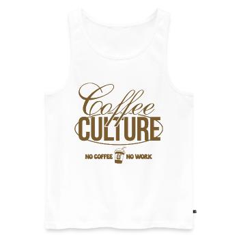 Culture du café – Pas de café, pas de travail - Débardeur bio Premium Homme - blanc - Devant - AI Model Male 178 light (178cm)