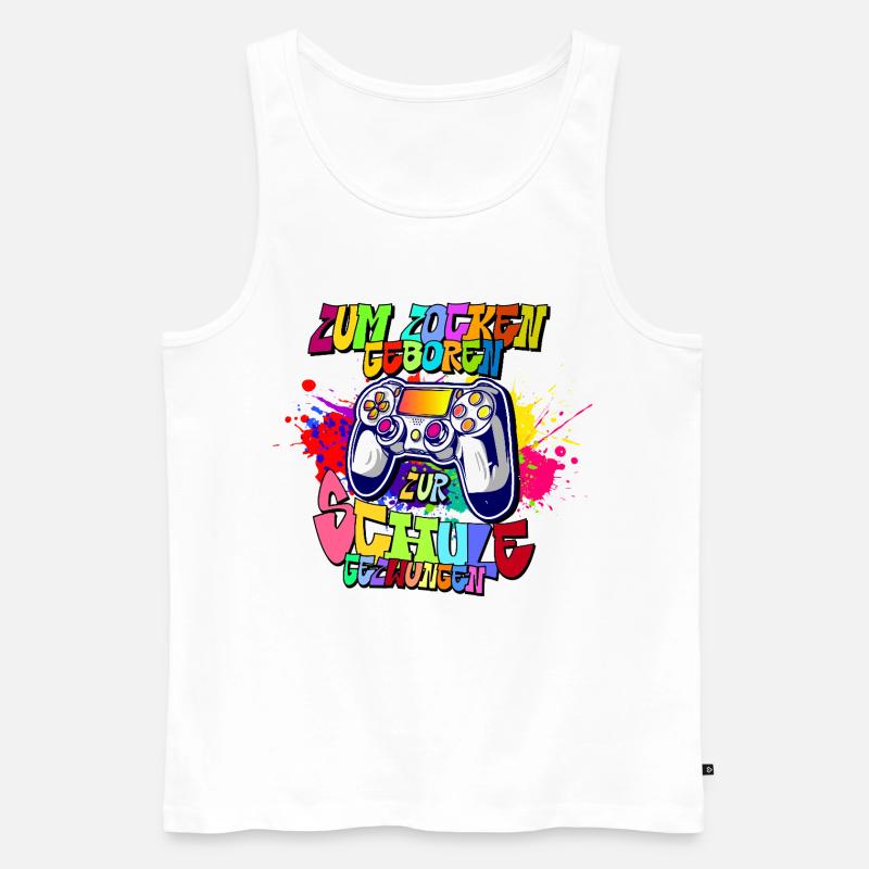 Graffiti Controller Neonfarben progamer - Männer Premium Bio Tank Top - Weiß