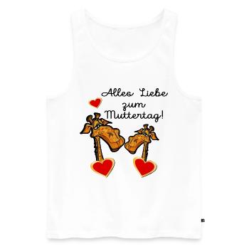 GESCHENKE ZUM MUTTERTAG MAMA KIND GIRAFFE - Männer Premium Bio Tank Top - Weiß - Vorne - Michal (187cm)