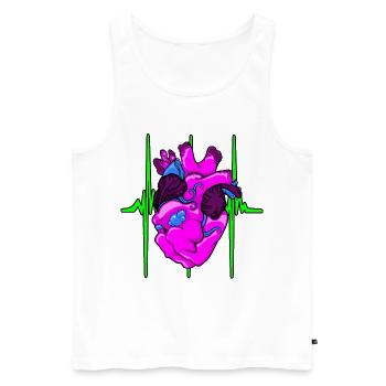Beastly Beat - Männer Premium Bio Tank Top - Weiß - Vorne - Michal (187cm)