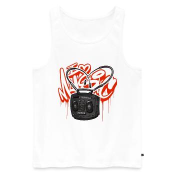 I love Music Ghettoblaster Boombox - Männer Premium Bio Tank Top - Weiß - Vorne - AI Model Male 178 light (178cm)