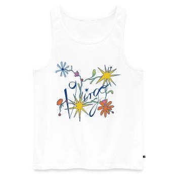 Virgo – Verspielte Sternzeichen-Illustration - Männer Premium Bio Tank Top - Weiß - Vorne - AI Model Male 178 light (178cm)