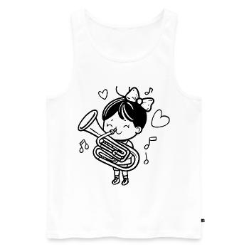 Cartoon Tuba Girl - Men's Premium Organic Tank Top - white - Front - Michal (187cm)