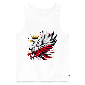 Poland Polska Eagle Flag Flag Geometry Gift - Men's Premium Organic Tank Top - white - Front - Michal (187cm)