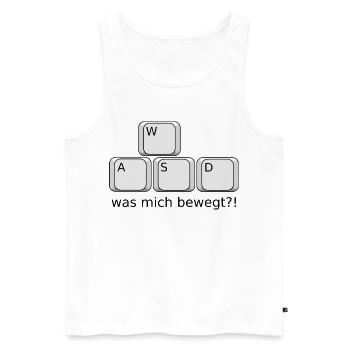 What Moves Me - Männer Premium Bio Tank Top - Weiß - Vorne - AI Model Male 178 light (178cm)