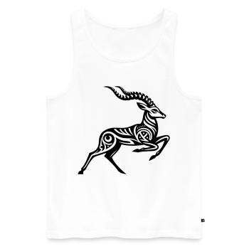Impala tribal - Débardeur bio Premium Homme - blanc - Devant - AI Model Male 178 light (178cm)