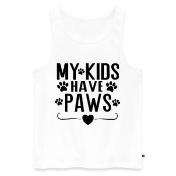 Mes enfants ont des pattes – Conception de la déclaration parentale de chien - Débardeur bio Premium Homme - blanc - Devant - Michal (187cm)