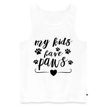 My Kids Have Paws – Pet Parent Statement Design - Men's Premium Organic Tank Top - white - Front - Michal (187cm)
