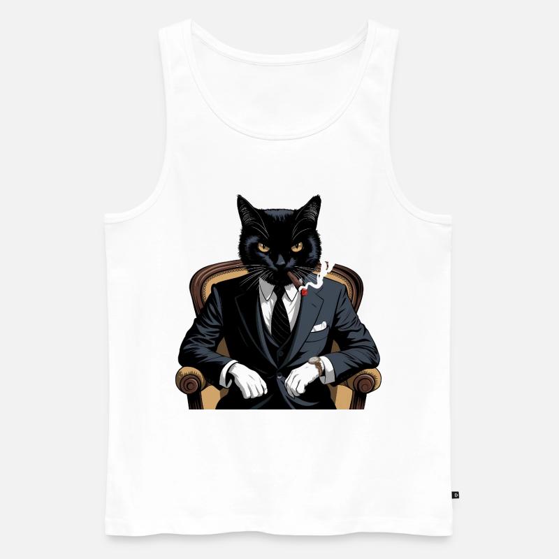 Mafiakatze - Männer Premium Bio Tank Top - Weiß