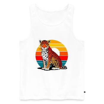 Jaguar on the beach - Men's Premium Organic Tank Top - white - Front - Michal (187cm)