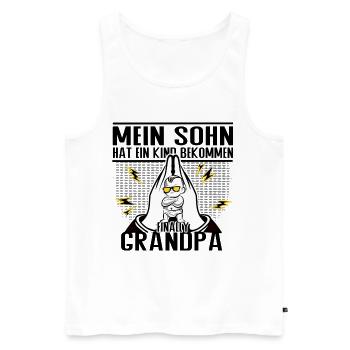 Endlich Opa – Mein Sohn hat ein Kind bekommen - Männer Premium Bio Tank Top - Weiß - Vorne - Michal (187cm)
