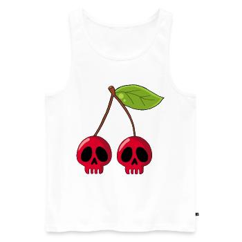 Crânes de cerises - Débardeur bio Premium Homme - blanc - Devant - Michal (187cm)