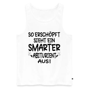 SCHULABSCHLUSS ABITUR 2026 ERSCHÖPFUNG - Männer Premium Bio Tank Top - Weiß - Vorne - Michal (187cm)
