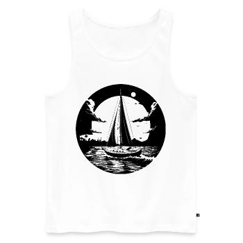Grafik Segeln - Männer Premium Bio Tank Top - Weiß - Vorne - Michal (187cm)