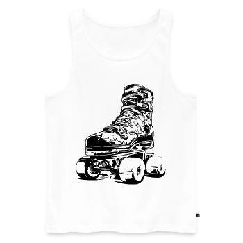 Roller Skates - Männer Premium Bio Tank Top - Weiß - Vorne - AI Model Male 178 light (178cm)