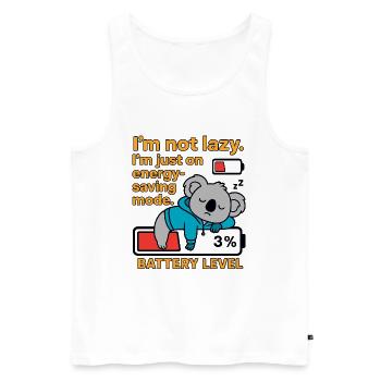 Koala im Energiesparmodus - Männer Premium Bio Tank Top - Weiß - Vorne - AI Model Male 178 light (178cm)