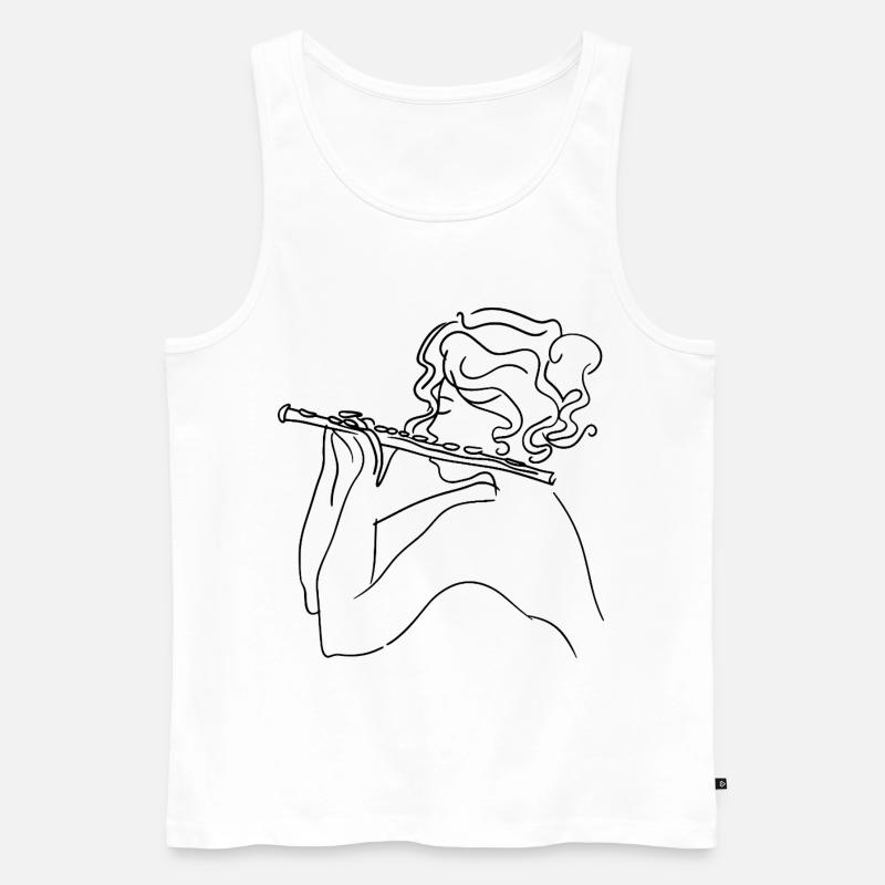 Flötenmädchen Skizze - Männer Premium Bio Tank Top - Weiß