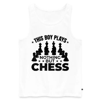 This boy plays nothing but chess - Men's Premium Organic Tank Top - white - Front - Michal (187cm)