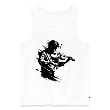 Geigenspieler - Männer Premium Bio Tank Top - Weiß - Vorne - Michal (187cm)