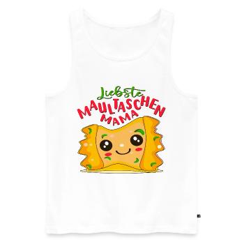 MUTTERTAG MAMA MAULTASCHEN - Männer Premium Bio Tank Top - Weiß - Vorne - Michal (187cm)