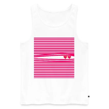 LOVE DECLARATION RELATIONSHIP LOVE HEARTS - Men's Premium Organic Tank Top - white - Front - Michal (187cm)