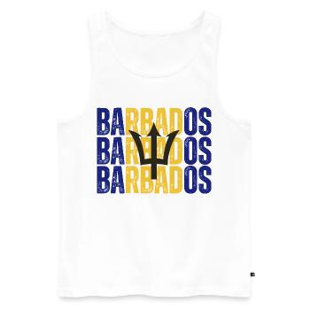 Flagge von Barbados, Barbados-Stolz - Männer Premium Bio Tank Top - Weiß - Vorne - AI Model Male 178 light (178cm)