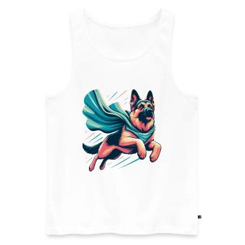 Super Dog German Shepherd Gift - Men's Premium Organic Tank Top - white - Front - Michal (187cm)