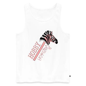 HOBBY HORSING PFERDE - ZEBRA - Männer Premium Bio Tank Top - Weiß - Vorne - AI Model Male 178 light (178cm)