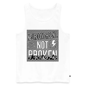 Neurodivergent Not Broken – Neurodiversity Pride - Männer Premium Bio Tank Top - Weiß - Vorne - AI Model Male 178 light (178cm)