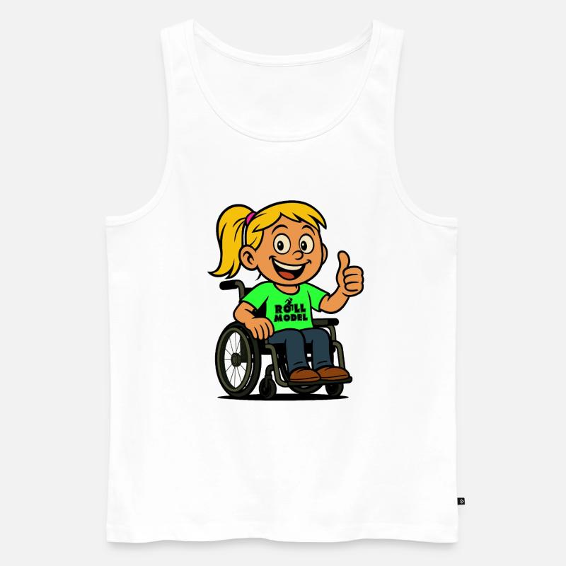 Lolla Vorbild der Rollstuhlfahrer. Rollstuhl # - Männer Premium Bio Tank Top - Weiß