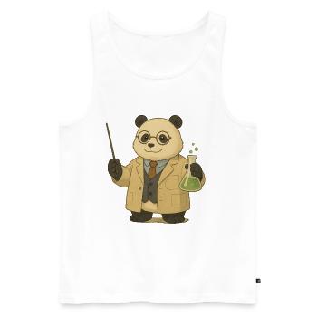 Panda Bear Professeur de chimie - Débardeur bio Premium Homme - blanc - Devant - Michal (187cm)