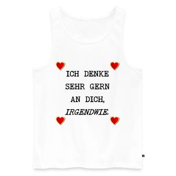 LIEBESERKLÄRUNG HERZ - ICH DENKE AN DICH - Männer Premium Bio Tank Top - Weiß - Vorne - Michal (187cm)