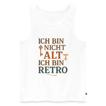 Ich bin nicht alt Retro - Männer Premium Bio Tank Top - Weiß - Vorne - Michal (187cm)