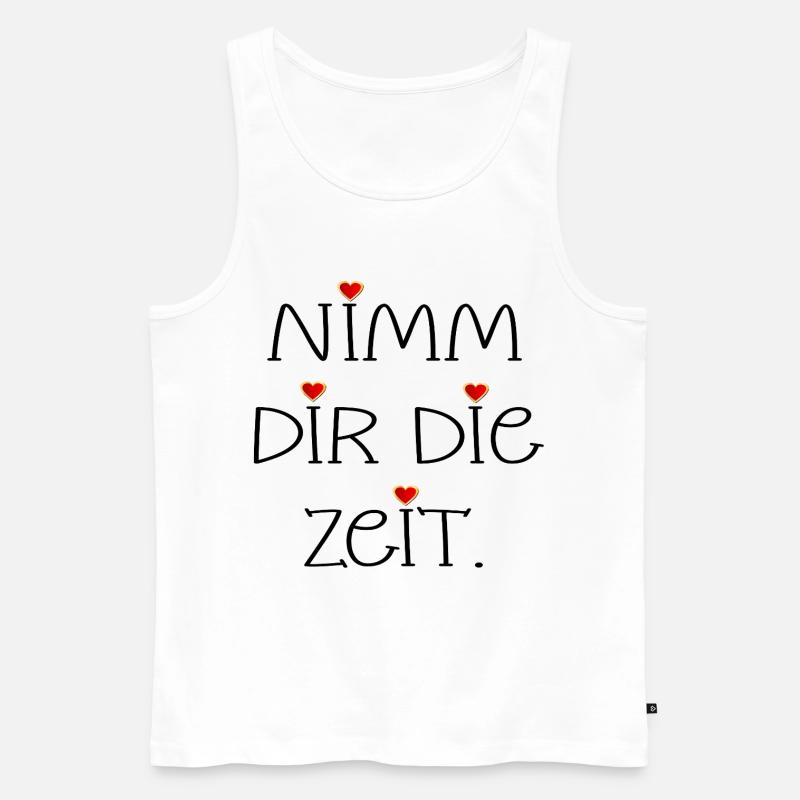 NIMM DIR DIE ZEIT - HERZ - Männer Premium Bio Tank Top - Weiß