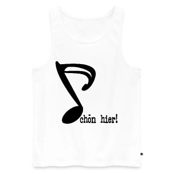 SCHÖN HIER SPRÜCHE MUSIKNOTE - Männer Premium Bio Tank Top - Weiß - Vorne - Michal (187cm)
