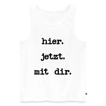 ACHTSAMKEIT LIEBE - Männer Premium Bio Tank Top - Weiß - Vorne - Michal (187cm)