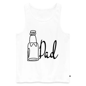 Line Art Papa Bière Fête des Pères - Débardeur bio Premium Homme - blanc - Devant - Michal (187cm)