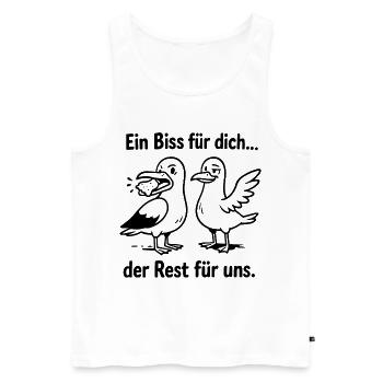 Ein Biss für dich der Rest für uns! - Männer Premium Bio Tank Top - Weiß - Vorne - Michal (187cm)