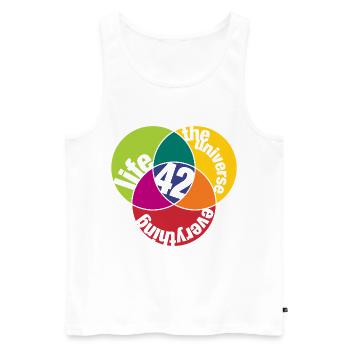 Life, The Universe and Everything - Men's Premium Organic Tank Top - white - Front - AI Model Male 178 light (178cm)