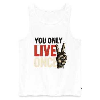 Du Lebst Nur Einmal Vintage - Männer Premium Bio Tank Top - Weiß - Vorne - AI Model Male 178 light (178cm)