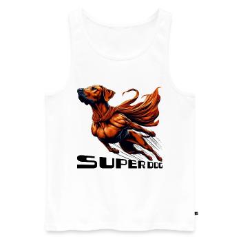 Super Hund Rhodesian Ridgeback RR Ridgie Geschenk - Männer Premium Bio Tank Top - Weiß - Vorne - AI Model Male 178 light (178cm)