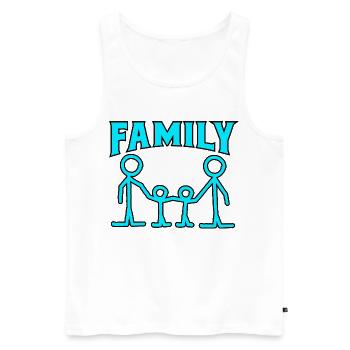 Motif famille. - Débardeur bio Premium Homme - blanc - Devant - Michal (187cm)