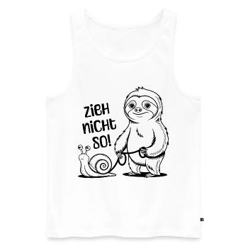 Zieh nicht so - Schnecke und Faultier - Männer Premium Bio Tank Top - Weiß - Vorne - Michal (187cm)