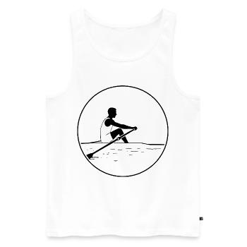A rower - Men's Premium Organic Tank Top - white - Front - Michal (187cm)