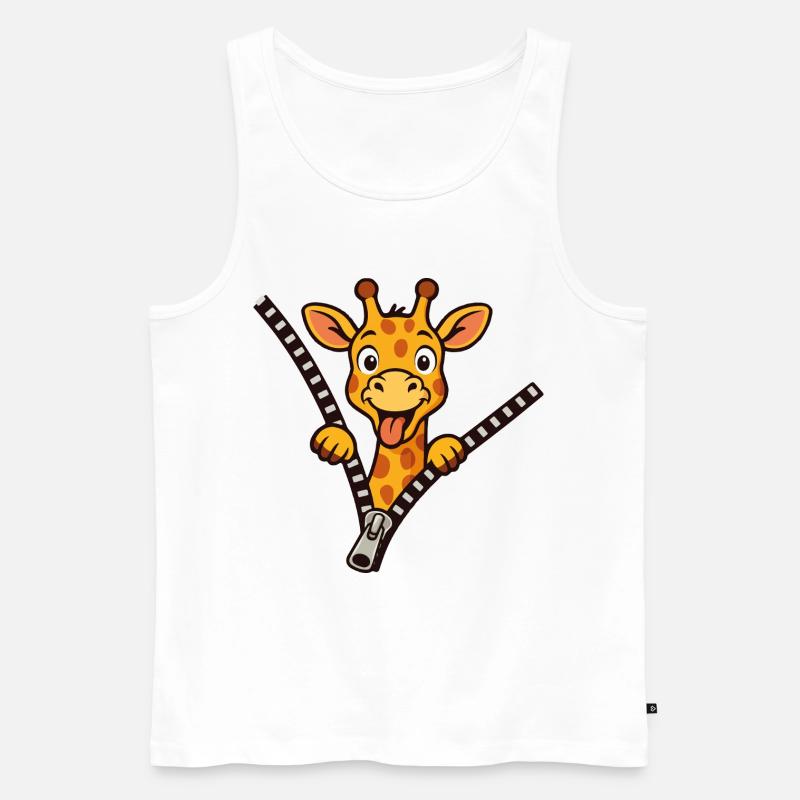 Freche Giraffe - Männer Premium Bio Tank Top - Weiß