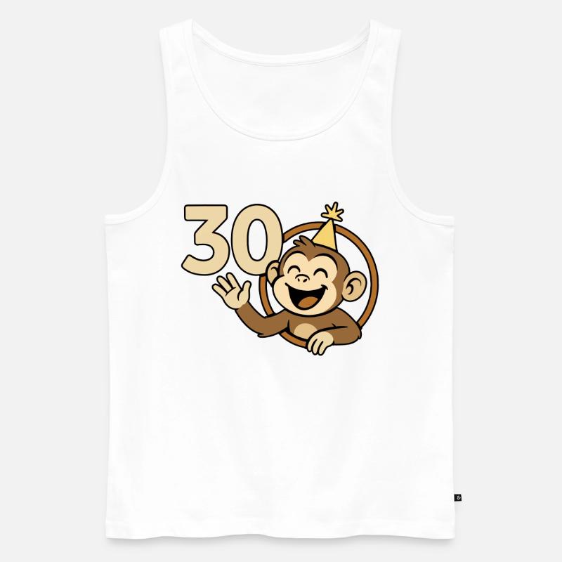 Affenstark mit 30 - Männer Premium Bio Tank Top - Weiß