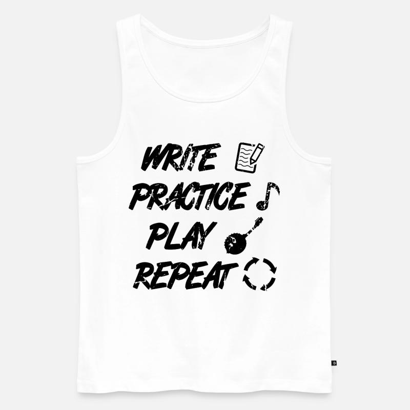 Write Practice Play Repeat - Männer Premium Bio Tank Top - Weiß